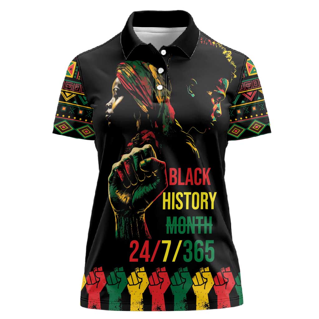 When I'm Born I'm Black Women Polo Shirt Black History Black Month