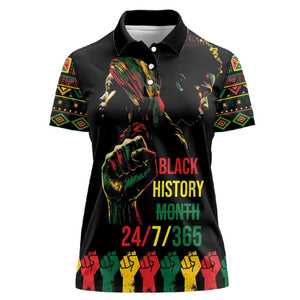 When I'm Born I'm Black Women Polo Shirt Black History Black Month