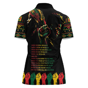 When I'm Born I'm Black Women Polo Shirt Black History Black Month