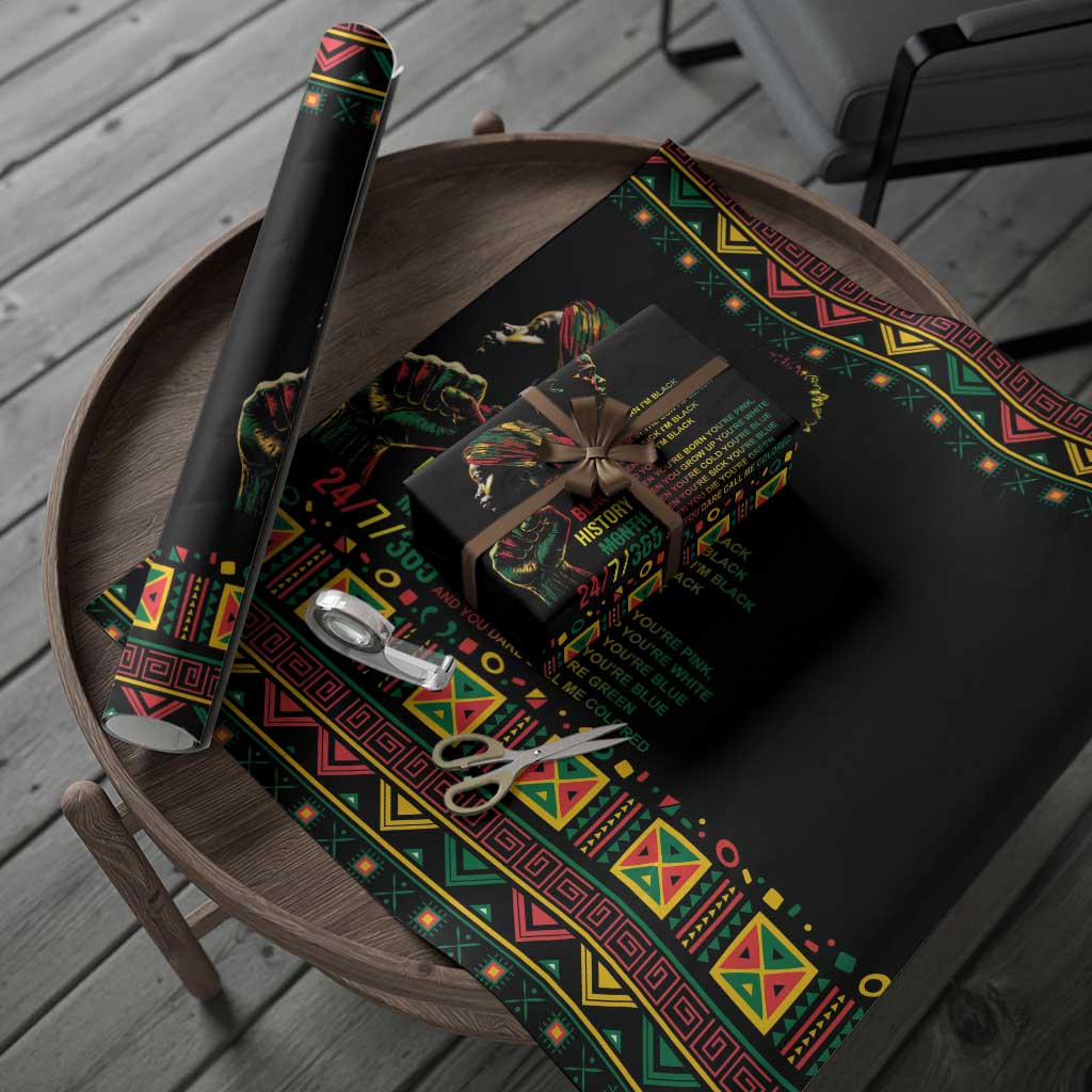 When I'm Born I'm Black Wrapping Paper Black History Black Month - African Pride