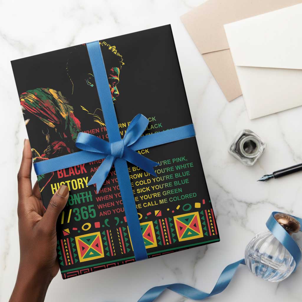 When I'm Born I'm Black Wrapping Paper Black History Black Month - African Pride