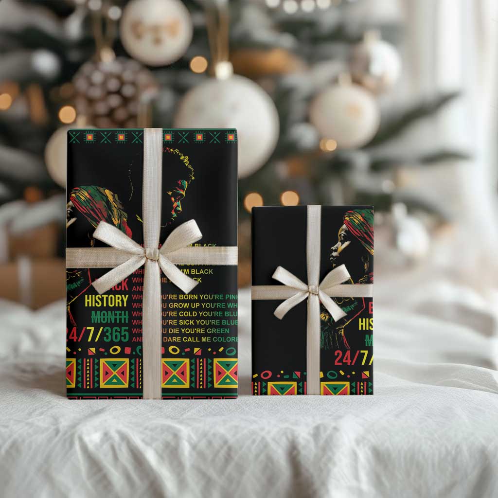 When I'm Born I'm Black Wrapping Paper Black History Black Month - African Pride
