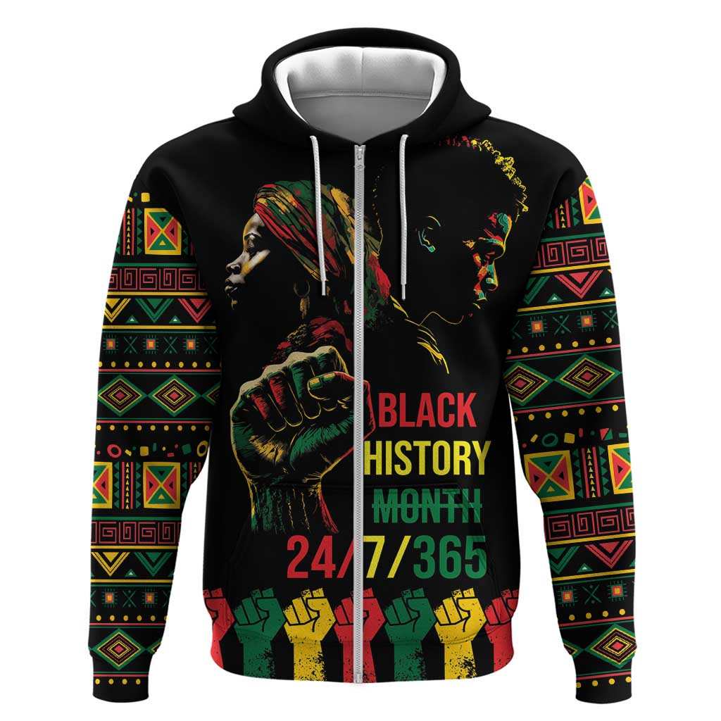 When I'm Born I'm Black Zip Hoodie Black History Black Month