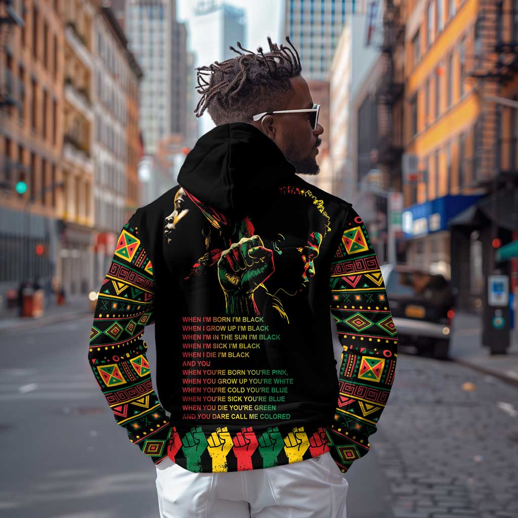 When I'm Born I'm Black Zip Hoodie Black History Black Month
