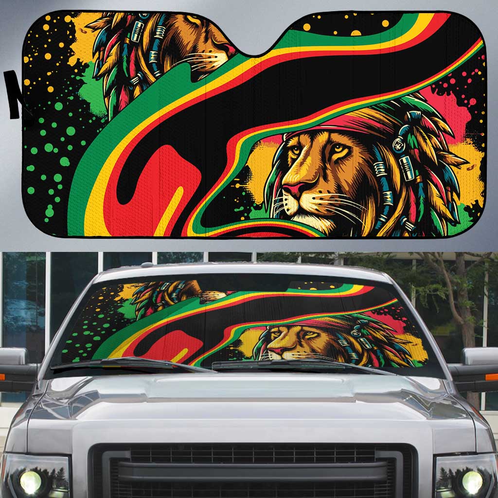 Proud Afro-Jamaicans Rasta Lion Auto Sun Shade Reggae My Soul