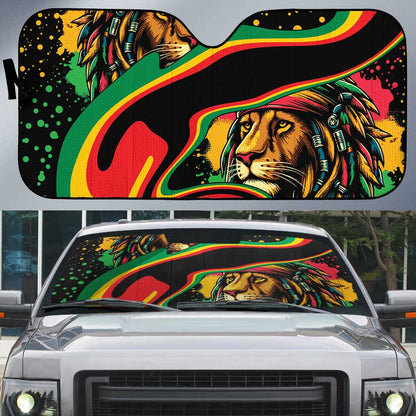 Proud Afro-Jamaicans Rasta Lion Auto Sun Shade Reggae My Soul