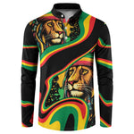 Proud Afro-Jamaicans Rasta Lion Button Sweatshirt Reggae My Soul