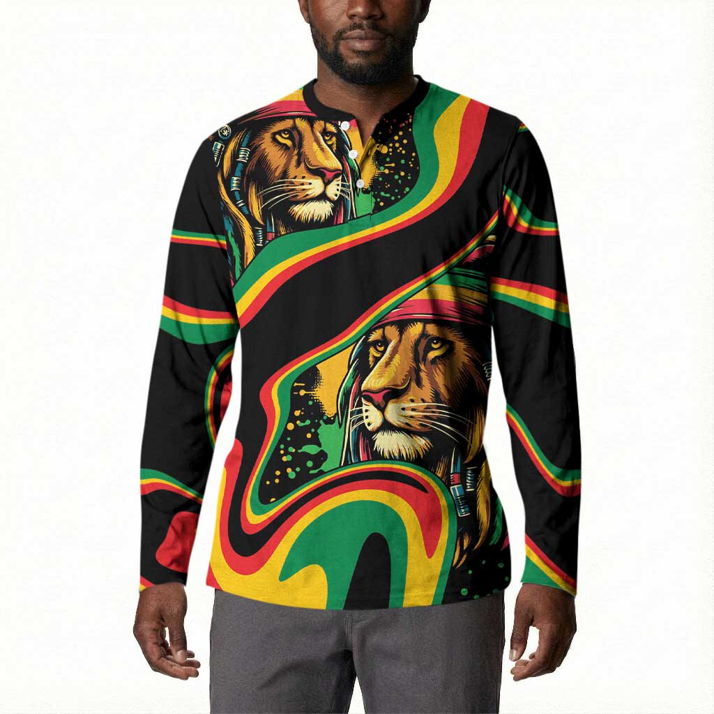 Proud Afro-Jamaicans Rasta Lion Button Sweatshirt Reggae My Soul