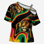 Proud Afro-Jamaicans Rasta Lion Cross Shoulder Shirt Reggae My Soul