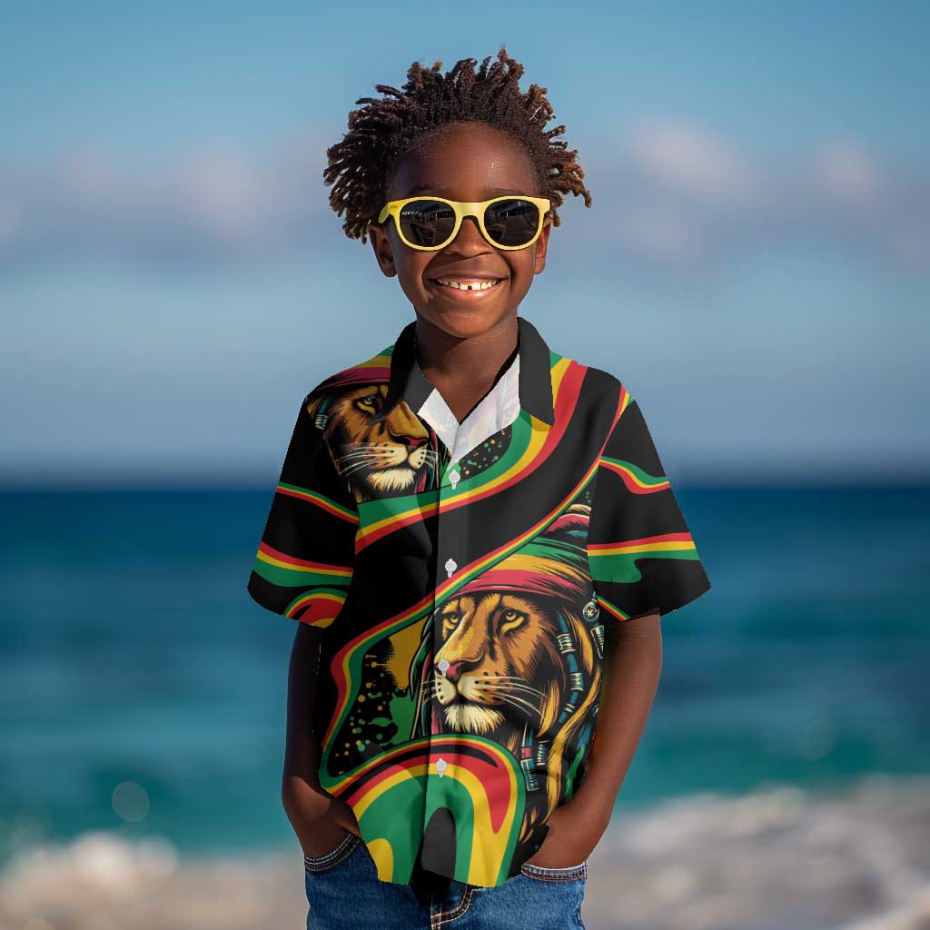 Proud Afro-Jamaicans Rasta Lion Kid Hawaiian Shirt Reggae My Soul