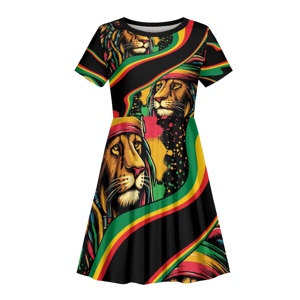 Proud Afro-Jamaicans Rasta Lion Kid Short Sleeve Dress Reggae My Soul