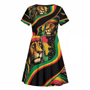 Proud Afro-Jamaicans Rasta Lion Kid Short Sleeve Dress Reggae My Soul