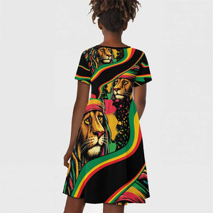 Proud Afro-Jamaicans Rasta Lion Kid Short Sleeve Dress Reggae My Soul