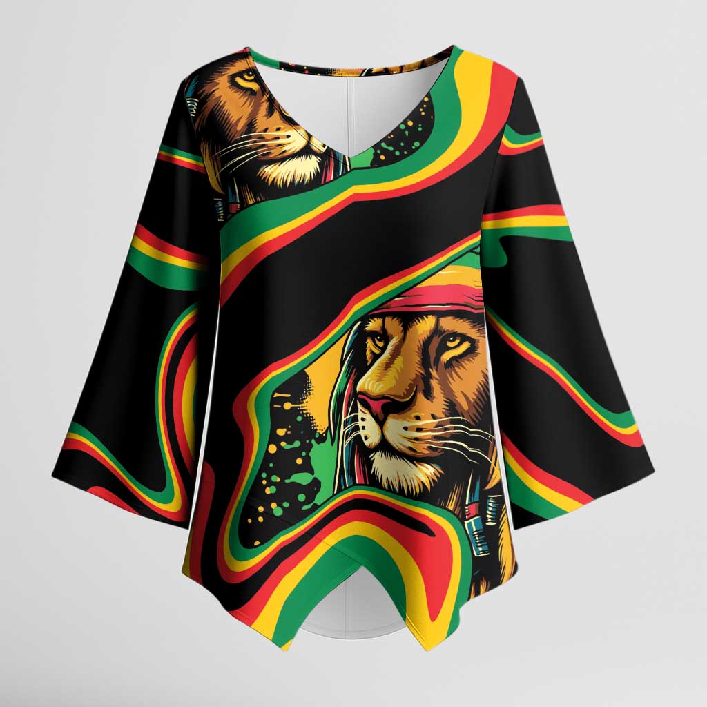 Proud Afro-Jamaicans Rasta Lion Kimono Sleeve Blouse Reggae My Soul