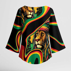 Proud Afro-Jamaicans Rasta Lion Kimono Sleeve Blouse Reggae My Soul
