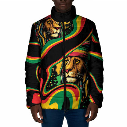 Proud Afro-Jamaicans Rasta Lion Padded Jacket Reggae My Soul