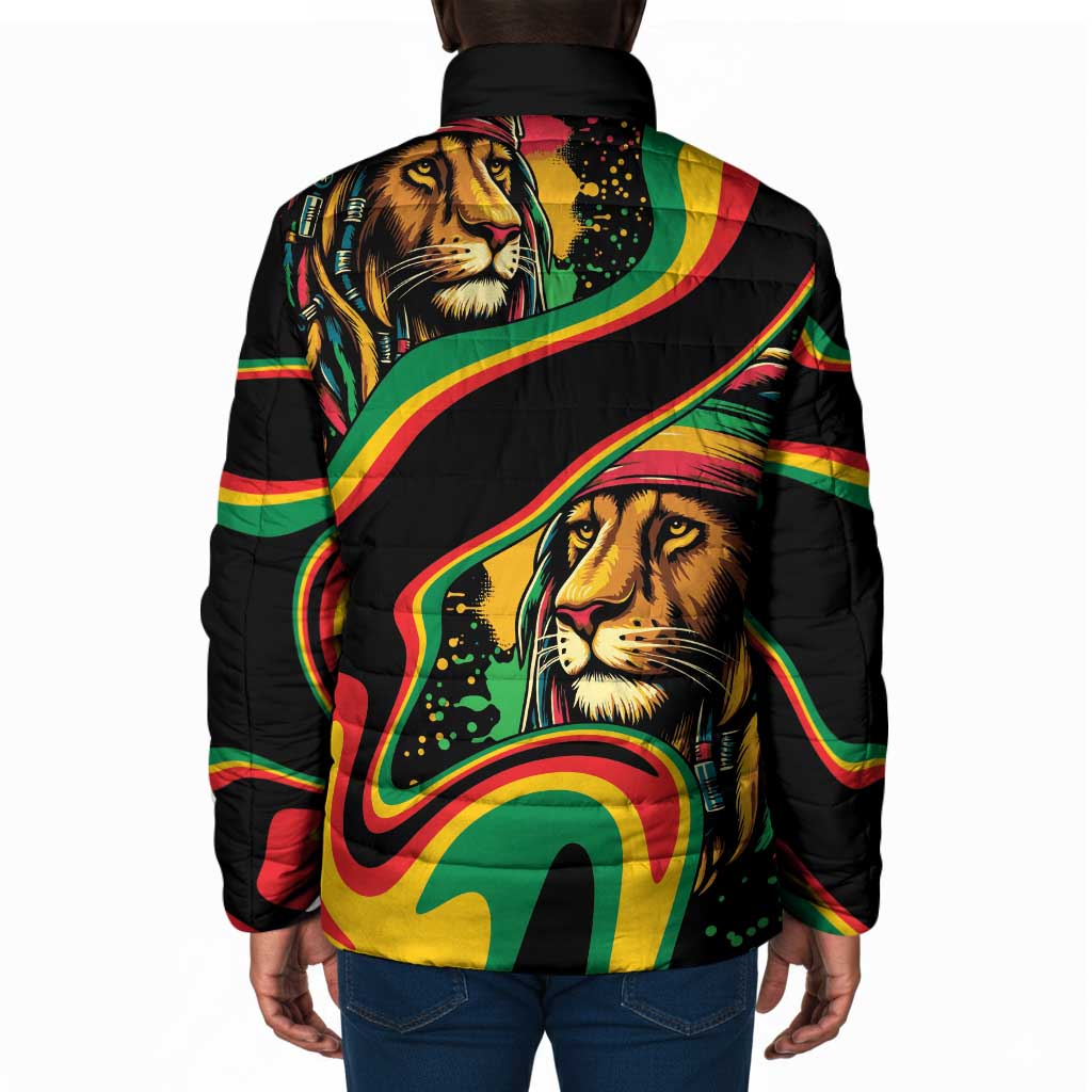 Proud Afro-Jamaicans Rasta Lion Padded Jacket Reggae My Soul