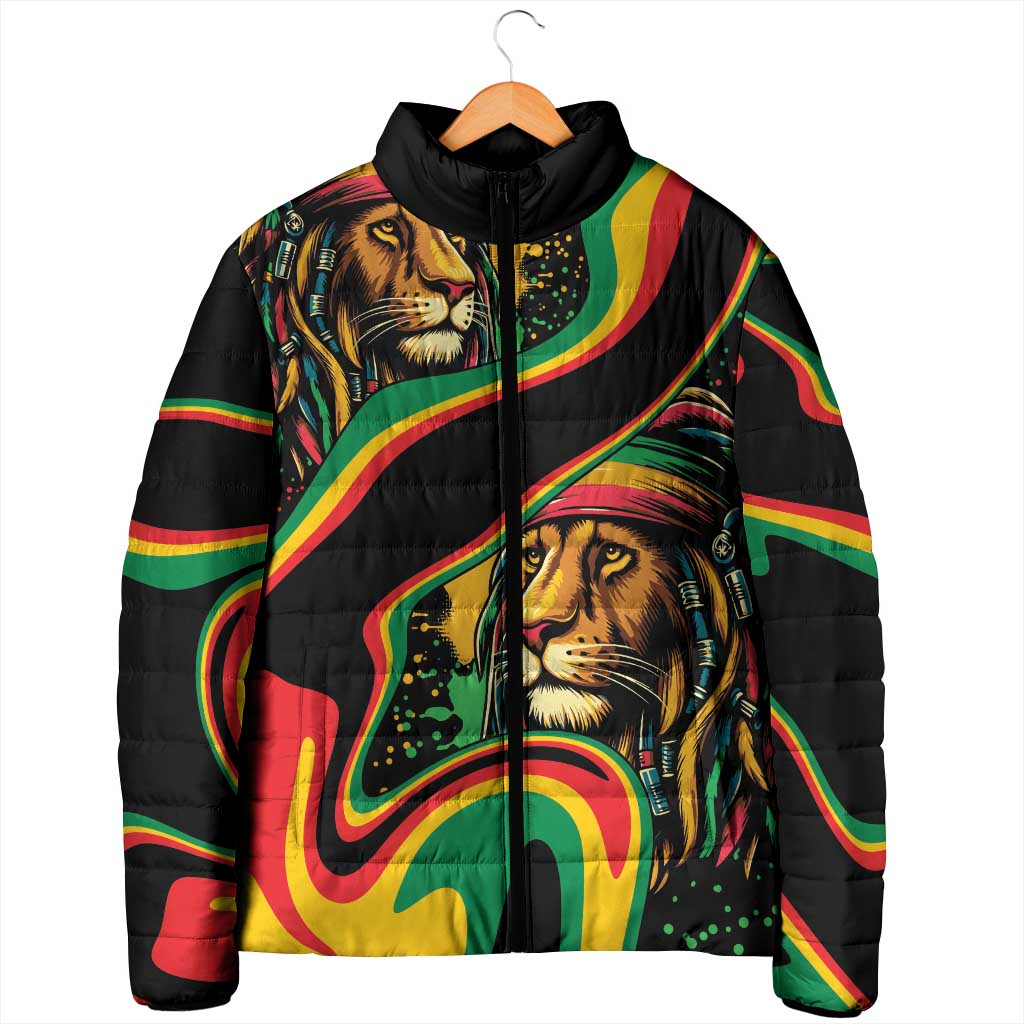 Proud Afro-Jamaicans Rasta Lion Padded Jacket Reggae My Soul
