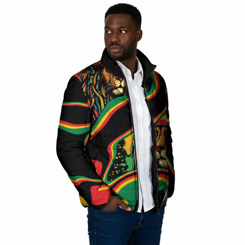 Proud Afro-Jamaicans Rasta Lion Padded Jacket Reggae My Soul