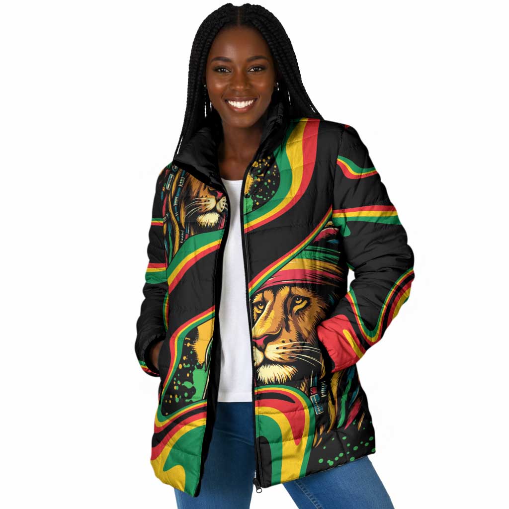 Proud Afro-Jamaicans Rasta Lion Padded Jacket Reggae My Soul