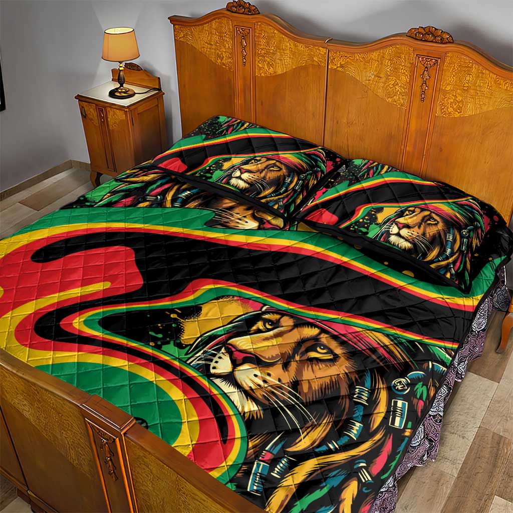Proud Afro-Jamaicans Rasta Lion Quilt Bed Set Reggae My Soul