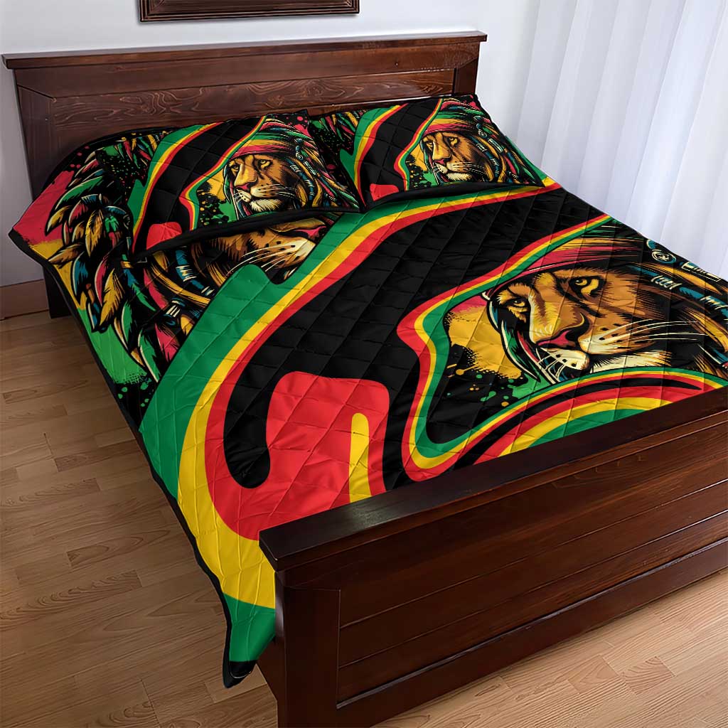 Proud Afro-Jamaicans Rasta Lion Quilt Bed Set Reggae My Soul