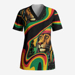 Proud Afro-Jamaicans Rasta Lion Scrub Top Reggae My Soul