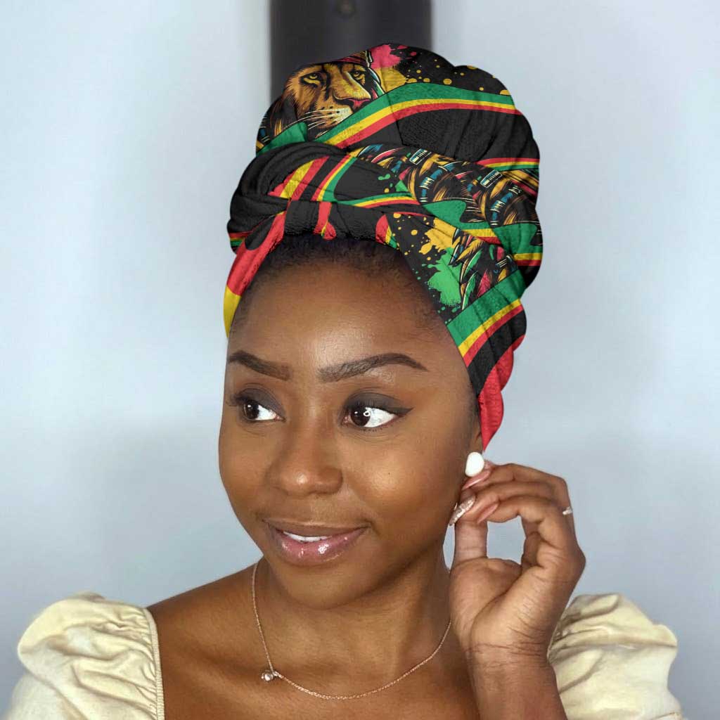 Proud Jamaica Rasta Lion Simple Headwrap Reggae My Soul