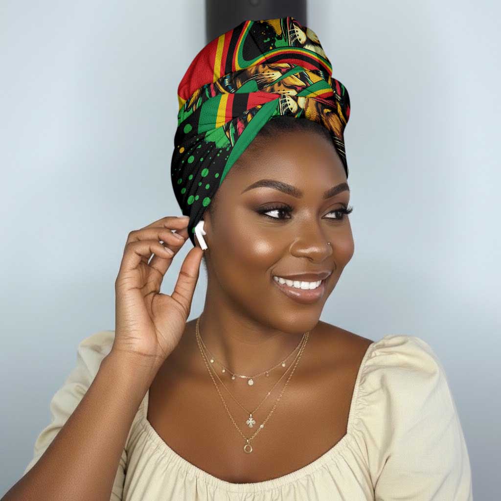 Proud Jamaica Rasta Lion Simple Headwrap Reggae My Soul