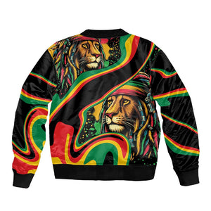 Proud Afro-Jamaicans Rasta Lion Sleeve Zip Bomber Jacket Reggae My Soul