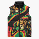 Proud Afro-Jamaicans Rasta Lion Sleeveless Puffer Jacket Reggae My Soul