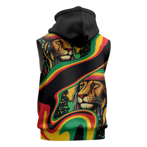 Proud Afro-Jamaicans Rasta Lion Sleeveless Zip Hoodie Reggae My Soul - African Pride