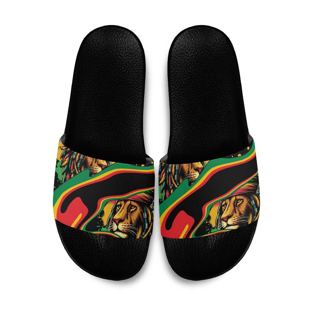 Proud Afro-Jamaicans Rasta Lion Slide Sandals Reggae My Soul