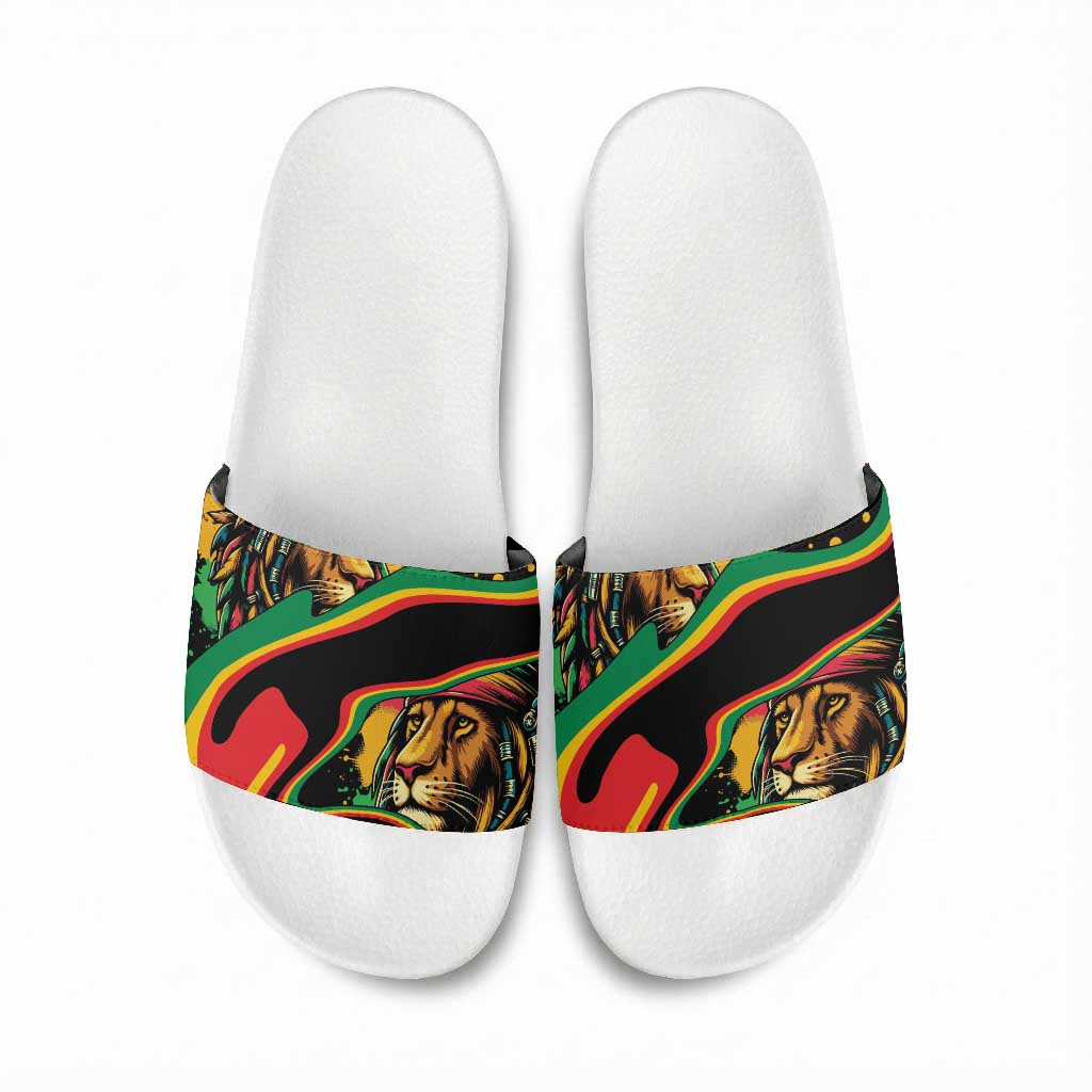 Proud Afro-Jamaicans Rasta Lion Slide Sandals Reggae My Soul