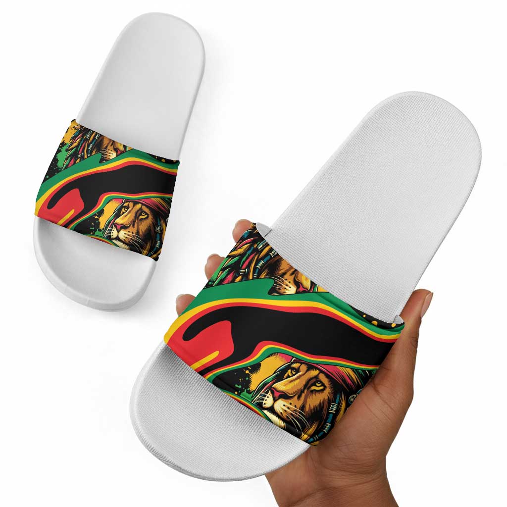 Proud Afro-Jamaicans Rasta Lion Slide Sandals Reggae My Soul