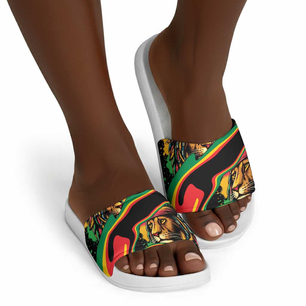 Proud Afro-Jamaicans Rasta Lion Slide Sandals Reggae My Soul