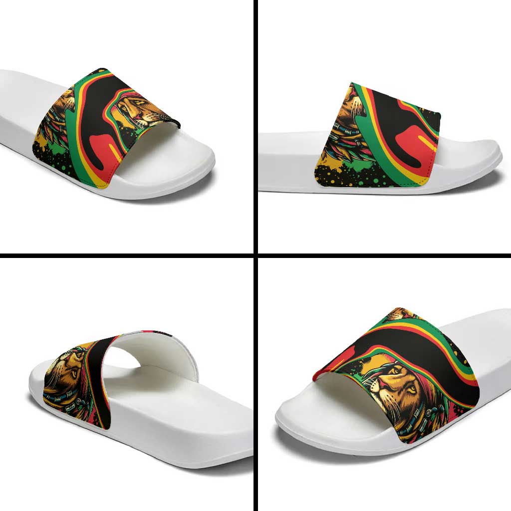 Proud Afro-Jamaicans Rasta Lion Slide Sandals Reggae My Soul
