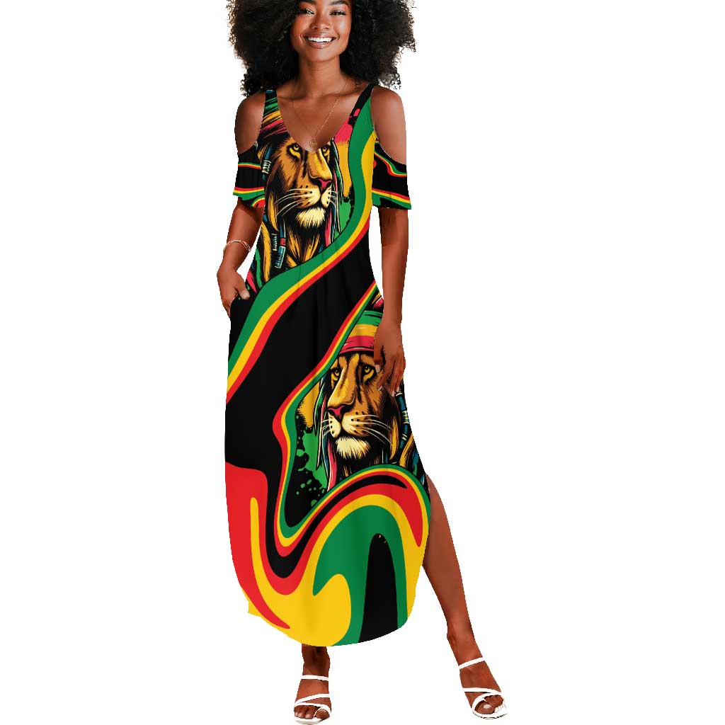 Proud Afro-Jamaicans Rasta Lion Summer Maxi Dress Reggae My Soul