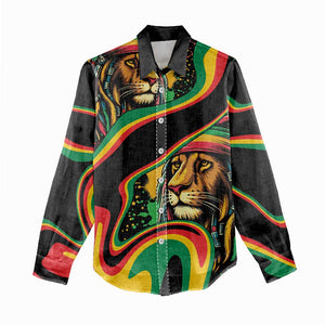 Proud Afro-Jamaicans Rasta Lion Women Casual Shirt Reggae My Soul