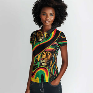 Proud Afro-Jamaicans Rasta Lion Women Polo Shirt Reggae My Soul