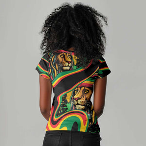 Proud Afro-Jamaicans Rasta Lion Women V-Neck T-Shirt Reggae My Soul