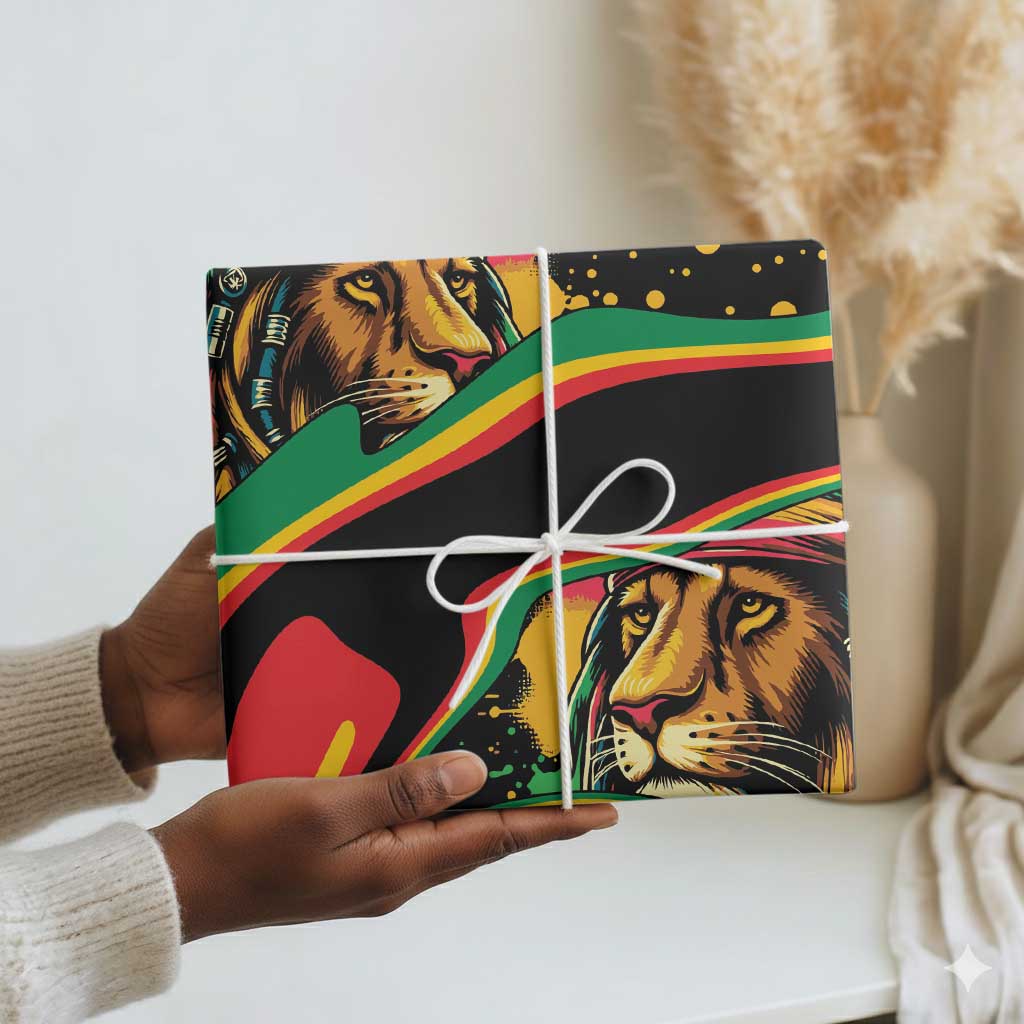 Proud Jamaica Rasta Lion Wrapping Paper Reggae My Soul - African Pride