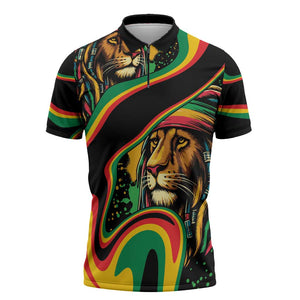 Proud Afro-Jamaicans Rasta Lion Zipper Polo Shirt Reggae My Soul
