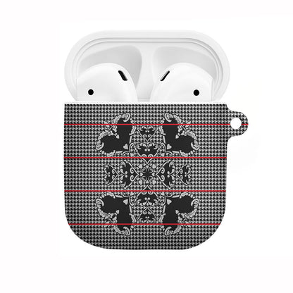 Charcoal Black Hearts Crown Traditional Geometry AirPods Case Seanamarena Basotho Blanket Inspired