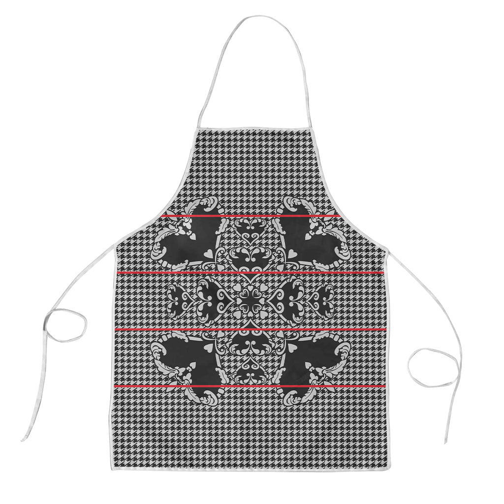 Charcoal Black Hearts Crown Traditional Geometry Apron Seanamarena Basotho Blanket Inspired