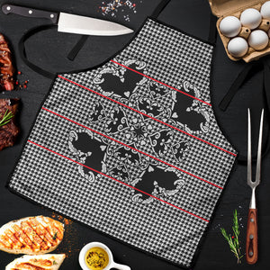 Charcoal Black Hearts Crown Traditional Geometry Apron Seanamarena Basotho Blanket Inspired