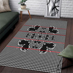Charcoal Black Hearts Crown Traditional Geometry Area Rug Seanamarena Basotho Blanket Inspired