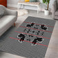 Charcoal Black Hearts Crown Traditional Geometry Area Rug Seanamarena Basotho Blanket Inspired