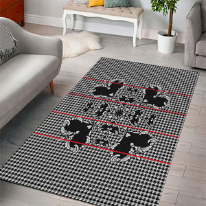 Charcoal Black Hearts Crown Traditional Geometry Area Rug Seanamarena Basotho Blanket Inspired
