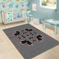 Charcoal Black Hearts Crown Traditional Geometry Area Rug Seanamarena Basotho Blanket Inspired